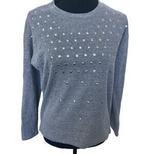 Monrow women's grey embellished sweatshirt pullover crewneck Size Small
